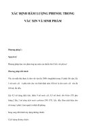 XÁC ĐỊNH HÀM LƯỢNG PHENOL TRONG VẮC XIN VÀ SINH PHẨM docx