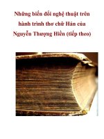 Những biến đổi nghệ thuật trên hành trình thơ chữ Hán của Nguyễn Thượng Hiền (tiếp theo)_1 ppsx