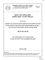 Nghiên cứu xây dựng công nghệ sản xuất đường xylitol từ phụ phẩm và phế thải nông nghiệp (rơm rạ,bã mía...) để ứng dụng trong thực phẩm và dược phẩm