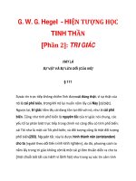 G. W. G. Hegel - HIỆN TƯỢNG HỌC TINH THẦN [Phần 2]: TRI GIÁC_1 ppt