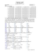 ĐỀ THI TRẮC NGHIỆM MÔN TIẾNG ANH 12 - Mã đề thi 360 potx