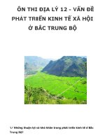 ÔN THI ĐỊA LÝ 12 - VẤN ĐỀ PHÁT TRIỂN KINH TẾ XÃ HỘI Ở BẮC TRUNG BỘ doc
