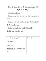 Giáo án tiếng việt lớp 5 - Luyện từ và câu: ÔN TẬP VỀ TỪ LOẠI pptx