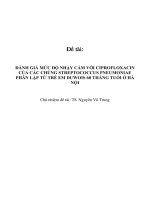 Đánh giá mức độ nhạy cảm với ciprofloxacin của các chủng streptococcus pneumoniae phân lập từ họng mũi trẻ em đến 60 tháng tuổi tại ba vì, hà nội