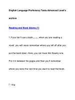 English Language Proficiency Tests-Advanced Level''''sarchiveReading and Book Idioms (1) ppt