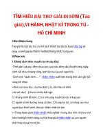 TÌM HIỂU BÀI THƠ GIẢI ĐI SỚM (Tảo giải),VI HÀNH, NHẬT KÍ TRONG TÙ HỒ CHÍ MINH ppsx