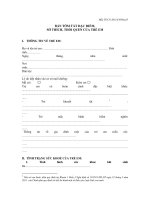 MẪU BẢN TÓM TẮT ĐẶC ĐIỂM, SỞ THÍCH, THÓI QUEN CỦA TRẺ EM pdf