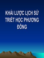 KHÁI LƯỢC LỊCH SỬ TRIẾT HỌC PHƯƠNG ĐÔNG doc