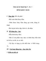 Giáo án kỹ thuật lớp 5 - Bài 3 : ĐÍNH KHUY BẤM potx