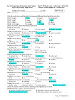 45 Minute Test School Year : 2010 -2011 Subject: General English 12 doc