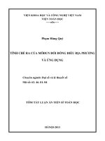 tóm tắt luận án tiến sĩ tính chẻ ra của môđun đối đồng điều địa phương và ứng dụng