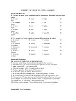 ĐỀ LUYỆN THI VÀ ĐÁP ÁN - TIẾNG ANH ( Số 25 ) pptx