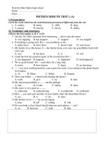 FIFTEEN-MINUTE TEST 1 (A) ppt