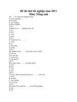 Đề thi thử tốt nghiệp năm 2011 Môn: Tiếng anh docx