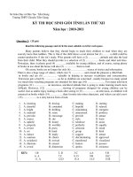 KỲ THI HỌC SINH GIỎI TỈNH LẦN THỨ XII Năm học : 2010-2011 pptx