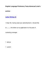 English Language Proficiency Tests-Advanced Level''''sarchiveLetter Writing (3) docx