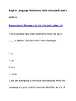English Language Proficiency Tests-Advanced Level''''s archivePrepositional Phrases – In, On, Out pot