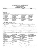ĐỀ KIỂM TRA HKI - Môn thi: Tiếng Anh Năm học: 2010-2011 pptx