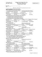 THI HỌC KỲ I NĂM HỌC 2010 - 2011 MÔN: TIẾNG ANH Lớp 12 - MÃ ĐỀ THI: 170 pot