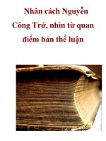 Nhân cách Nguyễn Công Trứ, nhìn từ quan điểm bản thể luận _3 doc