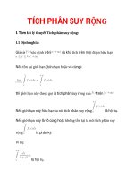 TÓM TẮT LÝ THUYẾT TÍCH PHÂN SUY RỘNG LỚP 12 pptx