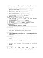 ĐỀ THI KIỂM TRA CHẤT LƯỢNG ANH VĂN KHỐI 12 - ĐỀ 2 pps