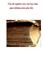 Vấn đề nghiên cứu văn học dân gian những năm gần đây _1 pps