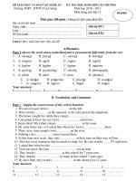 KỲ THI HỌC SINH GIỎI CẤP TRƯỜNG Trường THPT- DTNT Con Cuông ppt