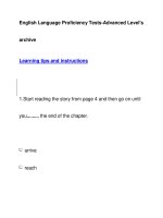 English Language Proficiency Tests-Advanced Level''''sarchiveLearning pdf