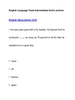 English Language Tests-Intermediate level''''s archiveEnglish Slang Idioms (310)1. docx