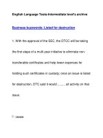 English Language Tests-Intermediate level''''s archiveBusiness buzzwords: Listed for destruction pot