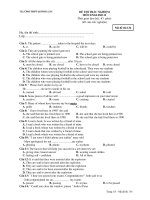 ĐỀ THI TRẮC NGHIỆM MÔN ENGLISH 12 - Mã đề thi 134 ppsx