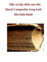 Một vài đặc điểm của tiểu thuyết Campuchia trong buổi đầu hình thành pptx