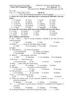 ĐỀ KIỂM TRA 1 TIẾT LỚP 12 NĂM HỌC 2010-2011 - Trường THPT Hoàng Hoa Thám pptx