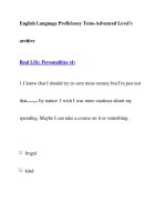 English Language Proficiency Tests-Advanced Level''''sarchiveReal Life: Personalities (4) pdf