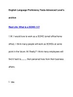English Language Proficiency Tests-Advanced Level''''sarchiveReal Life: What is a SOHO (1) potx