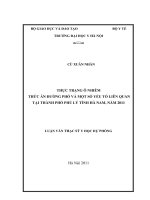 Thực trạng ô nhiễm thức ăn đường phố và một số yếu tố liên quan tại thành phố phủ lý tỉnh hà nam năm 2011
