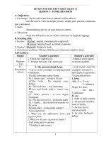 REVIEW FOR THE FIRST TERM- GRADE 12 LESSON 1– TENSE REVISION potx