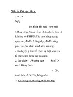 Giáo án Thể dục lớp 4 - Tiết: 14 đội hình đội ngũ - trò chơI doc