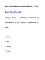 English Language Tests-Intermediate level''''s archiveEnglish Slang Idioms (58) ppt