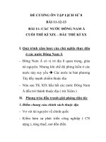 ĐỀ CƯƠNG ÔN TẬP LỊCH SỬ 8 BÀI 11-12-13 potx