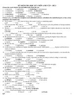 KỲ KIỂM TRA HỌC KỲ I MÔN ANH VĂN – ĐỀ 5 docx