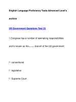English Language Proficiency Tests-Advanced Level''''sarchiveUS Government potx