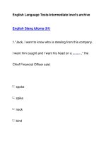 English Language Tests-Intermediate level''''s archiveEnglish Slang Idioms (91) docx