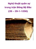 Nghệ thuật quân sự trong trận Đông Bộ Đầu (28 – 29-1-1258) pptx