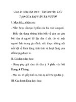 Giáo án tiếng việt lớp 5 - Tập làm văn: CẤU TẠO CỦA BÀI VĂN TẢ NGƯỜI pps