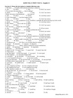 KIỂM TRA 15 PHÚT TEST 6 - English 12 ppt