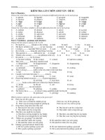 KIỂM TRA LẦN I MÔN ANH VĂN - ĐỀ 01 ppsx