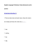 English Language Proficiency Tests-Advanced Level''''sarchiveAt the End of the Day (1) ppt