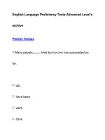 English Language Proficiency Tests-Advanced Level''''sarchivePerfect Tenses doc
